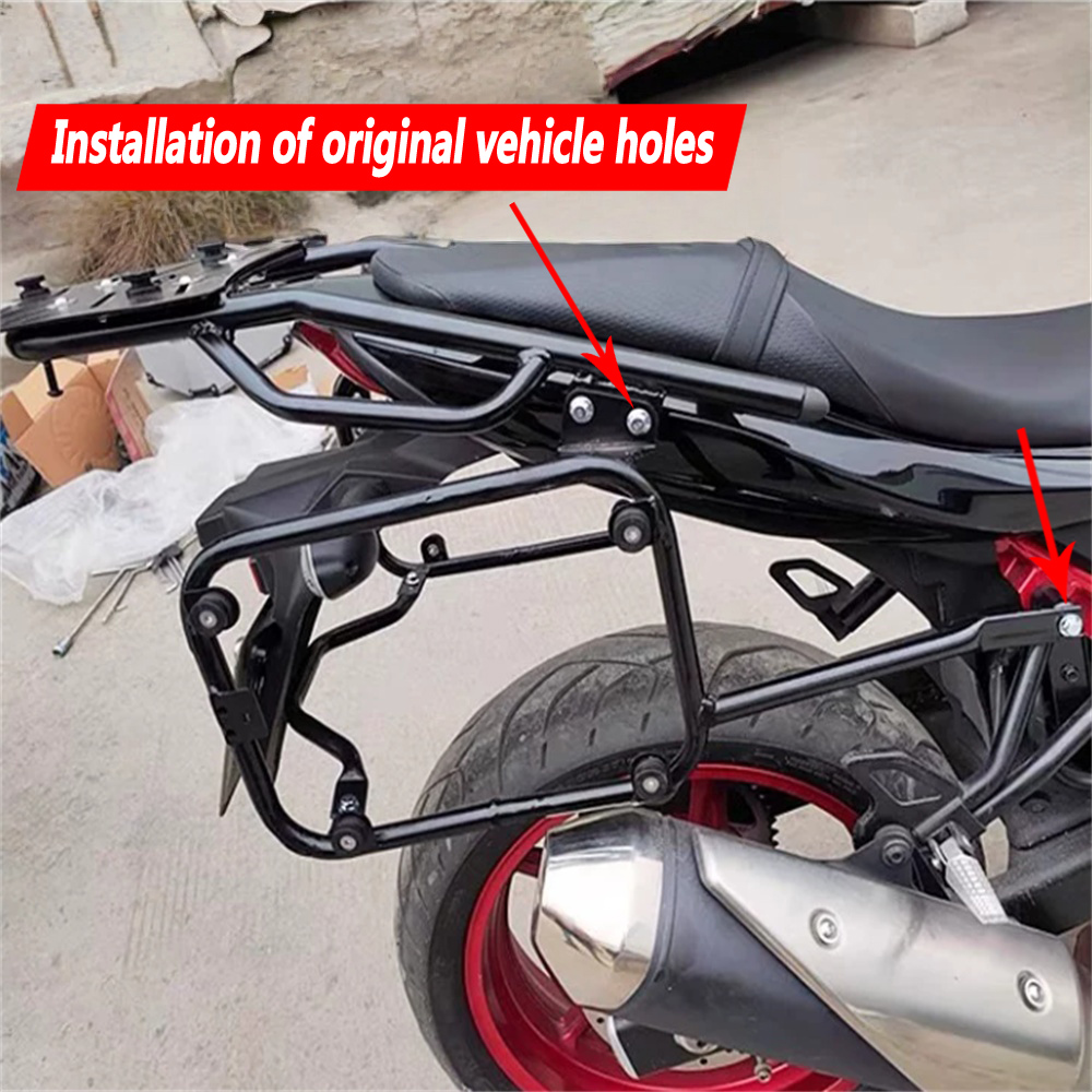 Shelf Bracket Pair - スズキSV650 SV650X用荷物ラック、アルミ合金製サイドボックスブラケット、トランクブラケット、リアシェルフ、カーゴラック付き改造品