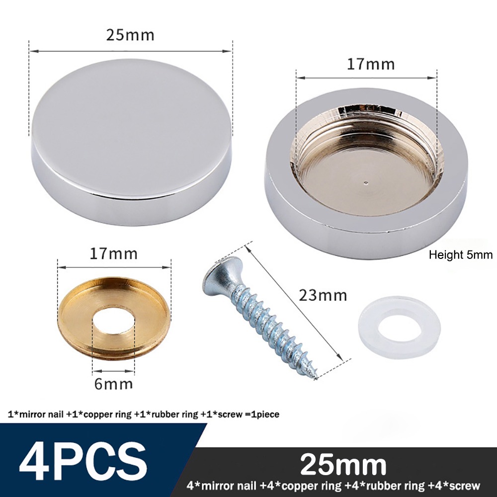 Furniture Hardware Fasteners - 家具金具 銅製ネジ 装飾キャップ シルバー 複数サイズ 装飾ネジカバー
