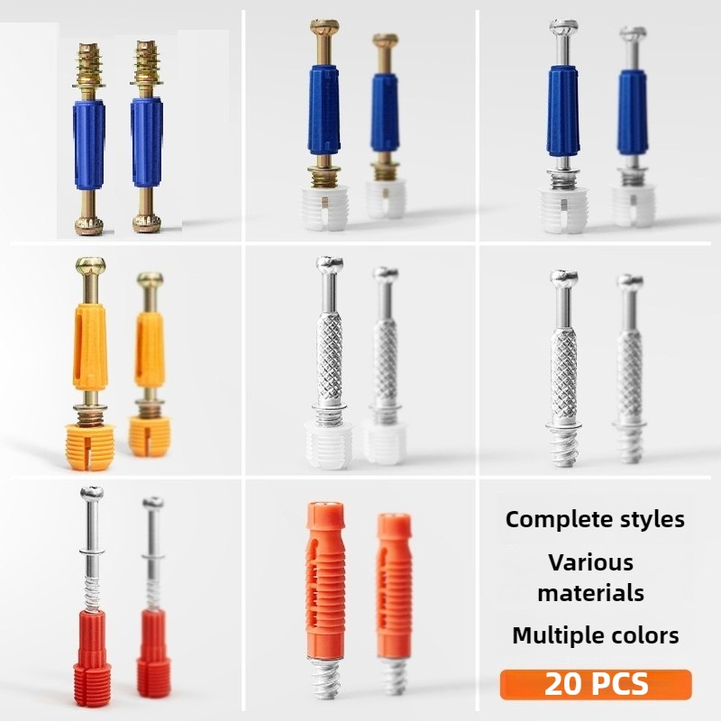 Furniture Hardware Fasteners - 20pc スリーインワンネジ家具コネクタキャビネットデスクリンクフィクサーファスナーハードウェア家具ネジホーム 40 ミリメートル接続ロッド