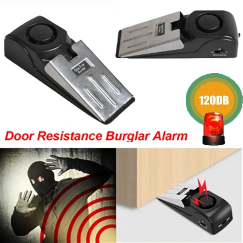 Door Stopper Heavy - ワイヤレスドアストップストッパー、アラームブロック、ブロッキングシステム、デバイス、ホーム、トラベル、ミニ盗難防止、ウェッジ形状、120db