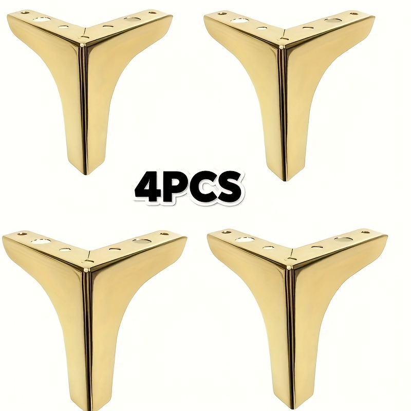 Furniture Hardware For Legs - ソファ、キャビネット、テーブル用の金属製家具脚4個セット、高さ調整用フットパッド、家具交換用金属製脚、ハードウェアアクセサリー