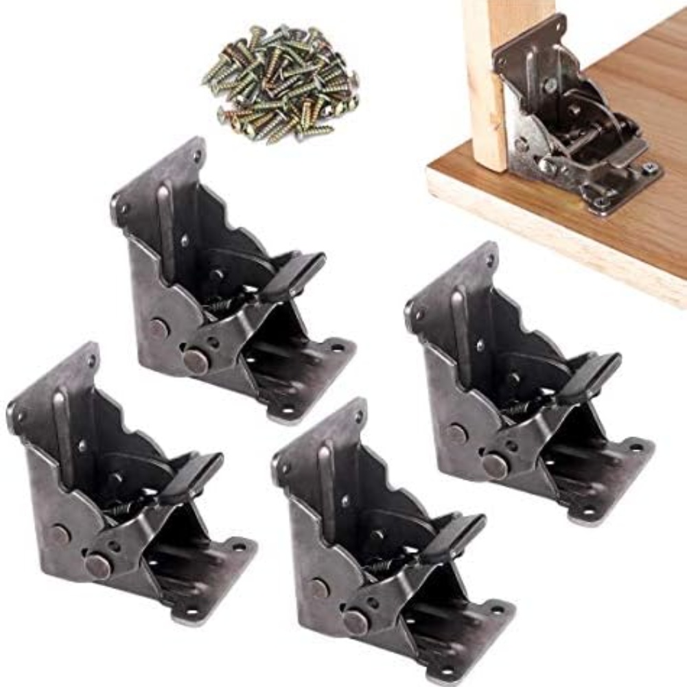 4 個のヘビーデューティ折りたたみブラケット 90 度セルフ - Furniture Hardware For Legs のレビューと価格