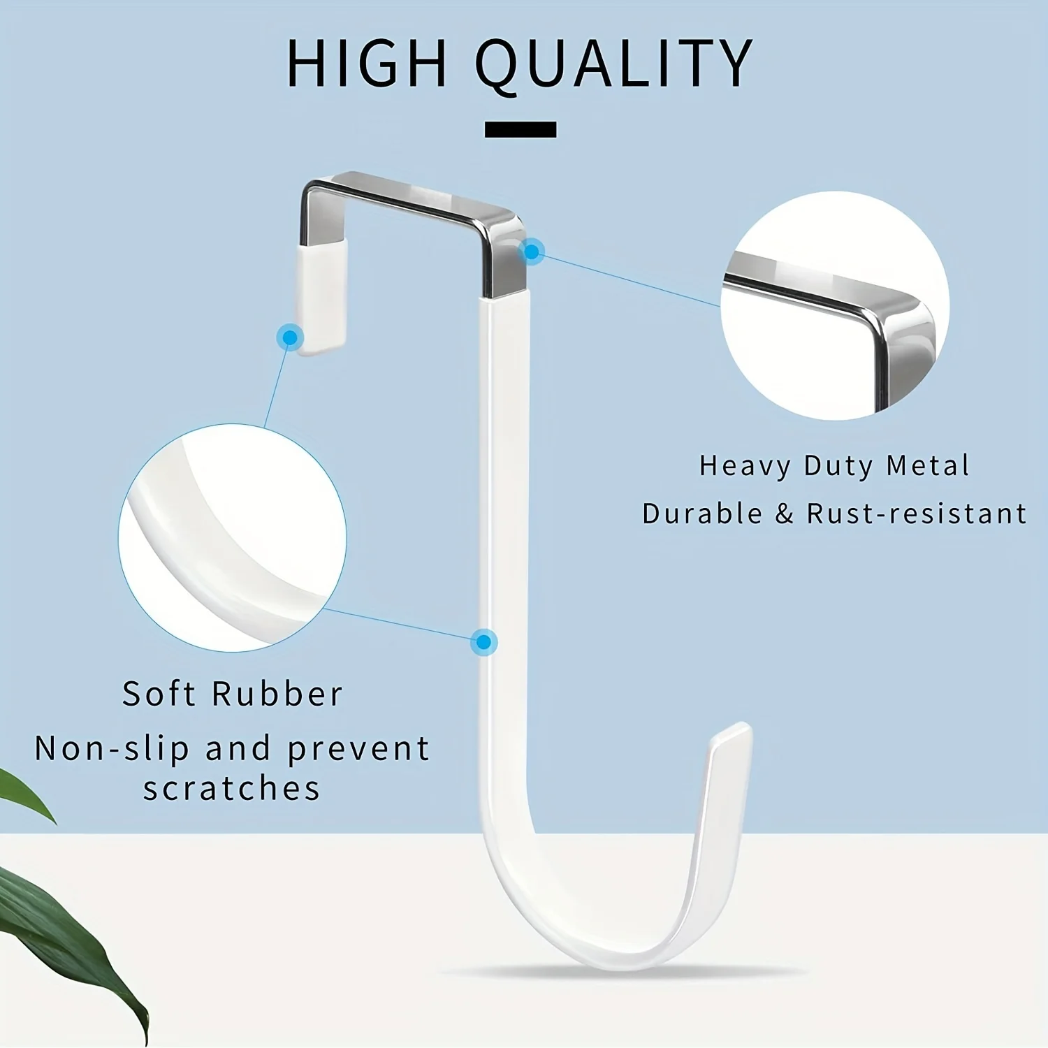 4個入りドアハンガーフック、ゴム付きで傷防止、頑丈なオーガナ - Door Stopper Heavy のレビューと価格