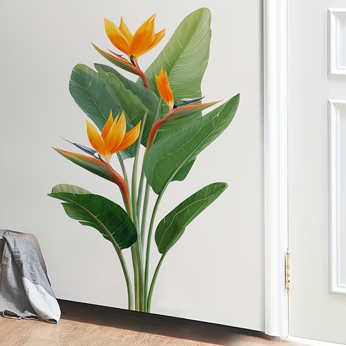 ジャングルリーフウォールステッカー1枚、極楽鳥花植物ステッカ - Furniture Paradise & Hardware Ghaziabad Reviews のレビューと価格