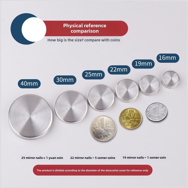 8セット 16-40mm ミラーファスナーネジ 装飾キャップ - Furniture Hardware Fasteners のレビューと価格