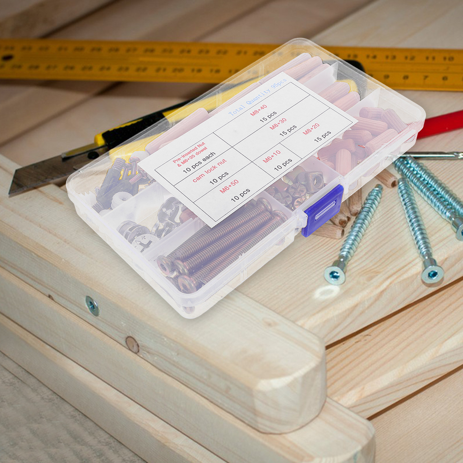 二段ベッド組み立て用家具コネクターハードウェアセット95個、 - Furniture And Hardware のレビューと価格